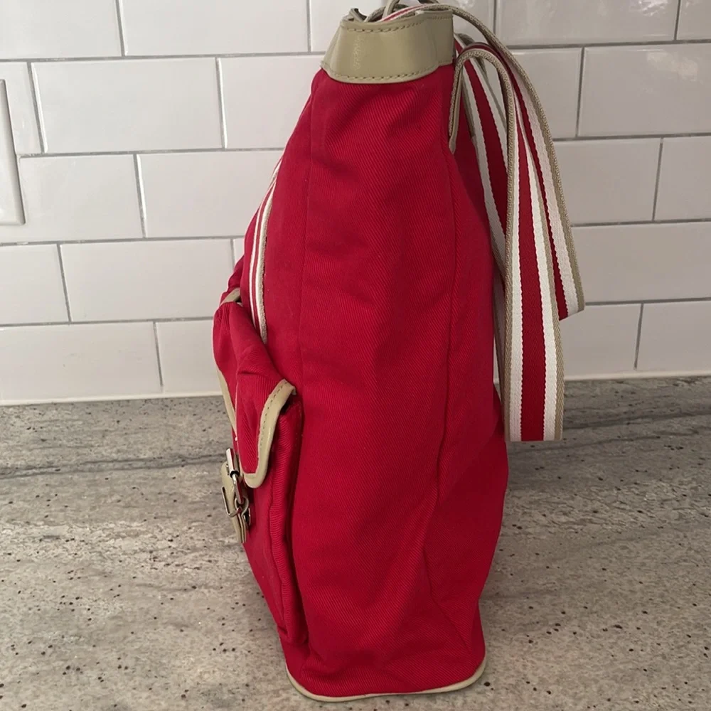 Pottery Barn Kids Davenport Collection Tote Bag in Red Like New Cotton Canvas